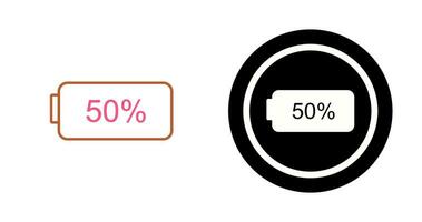 Unique Half Battery Vector Icon