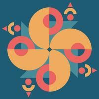 Geometrical pattern with circles and lines. Vector illustration in floral style.