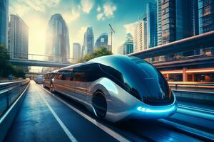 AI Generative Image of the essence of futuristic transportation modes photo