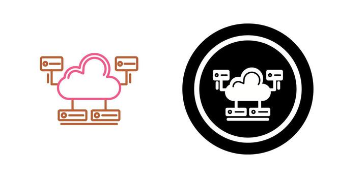 icono de vector de base de datos en la nube