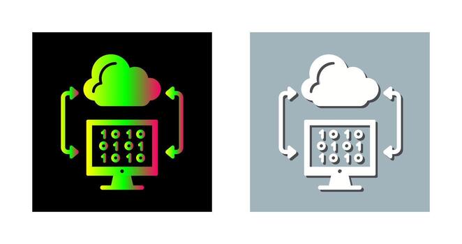 icono de vector de codificación de nube