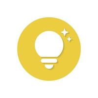 Tips lamp icon vector in flat style. Solution, light bulb sign symbol