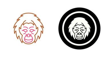 icono de vector de orangután