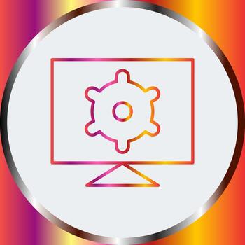 icono de vector de configuración de computadora
