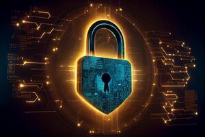 Concept for data privacy.conceptual cyber security encryption. . photo