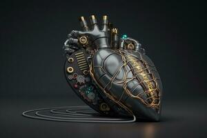 3d ilustración diseño, corazón batería inspirado por el humano corazón. generativo ai. foto