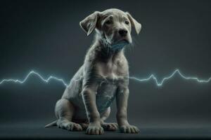 Veterinary concept ,pulse, dog's heartbeat. Generative AI. photo
