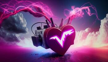 Metaverse, Future game and entertainment digital technology, VR virtual reality glasses, . photo
