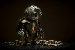 robot oro nosotros dólar moneda valores mercado forex comercio grafico futurista inteligente inversión tecnología fondo, generativo ai. foto
