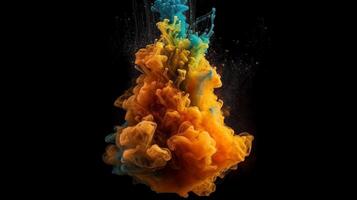Smoke cloud design element on black background. . photo