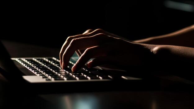 Concept of privacy hacking and breach from internet technology threat. . photo