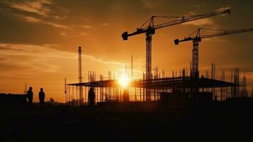 Construction crane at a construction site photo