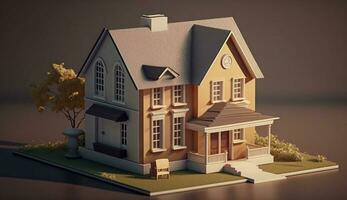 Home model with home loan concept, AI Generative. photo