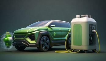 hidrógeno poder coche vehículos ,hidrógeno estaciones, verde hidrógeno y renovable poder concepto. ai generativo. foto