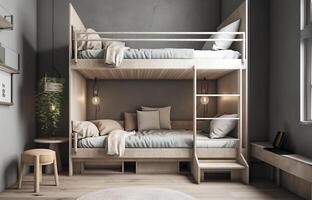 A simple and inviting loft bedroom model. . photo