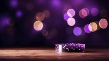 Purple bokeh background image on empty space for text. . photo