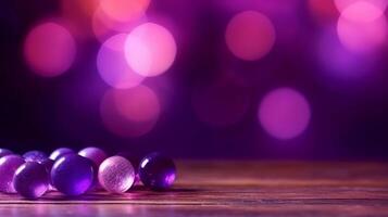 Purple bokeh background image on empty space for text. . photo