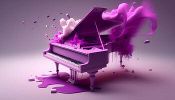 Beautiful fantasy piano isolated on bright background. Generative AI. photo