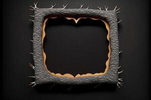 Black frame for text or pictures inside black color. . photo