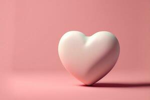 Heart on pink background. feeling happy with love. valentine day concept.  Generative Ai. photo