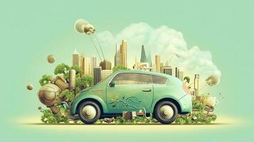 illustration of contemporary  utomobile electricit. Generative AI. photo