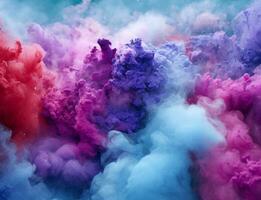 Smoke cloud design element on black background. Generative AI. photo