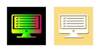 icono de vector de lista de verificación en línea