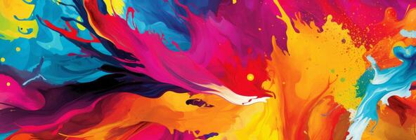 A composition of bold and expressive paint strokes or brushstrokes, creating an artistic and visually engaging web banner that adds a touch of creativity to any website. Generative AI photo