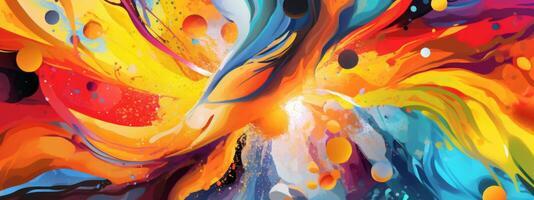A composition of bold and expressive paint strokes or brushstrokes, creating an artistic and visually engaging web banner that adds a touch of creativity to any website. Generative AI photo