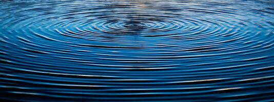 An image capturing the mesmerizing patterns and reflections created by water ripples, symbolizing calmness and serenity. Web banner backdrop. Generative Ai photo