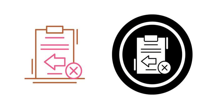 icono de vector fallido de retorno