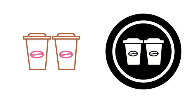 Two Coffees Vector Icon