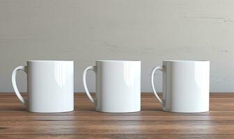 Blank white mug mockup, AI generative photo