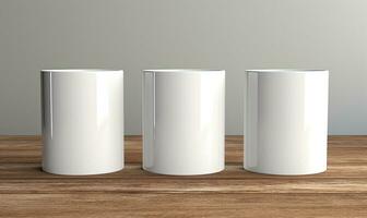 Blank white mug mockup, AI generative photo