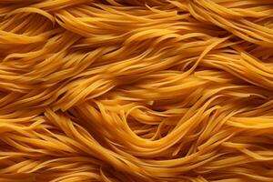 Closeup of Italian spaghetti pasta, top view, seamless pattern. Generative Ai photo