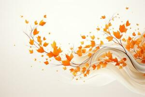 ingenioso composición de otoño hojas, conjunto en contra un prístino blanco antecedentes. el variado formas, colores, y texturas de el follaje evocando el esencia de el estación. generativo ai foto