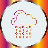 icono de vector de codificación de nube