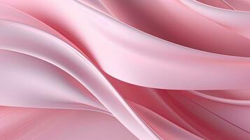 Abstract pink silky and smooth waves background, AI generative photo