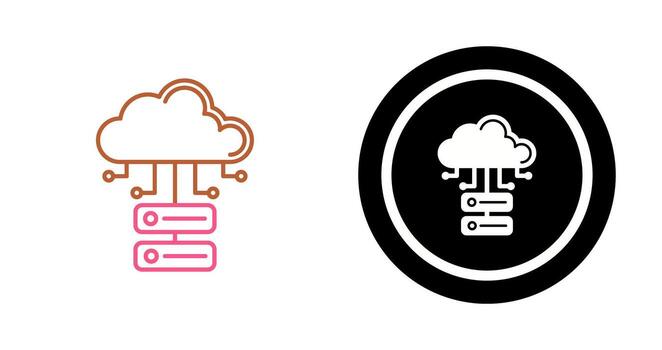 icono de vector de base de datos en la nube