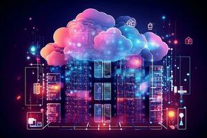 the cloud is a cloud computing service that allows users to access data from anywhere. generative ai photo