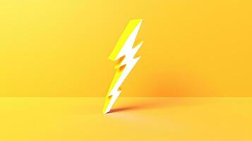 yellow background with a lightning bolt. Generative AI photo