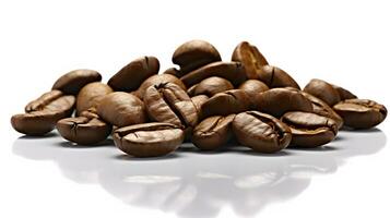 coffee beans on white background. Generative AI photo