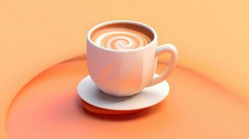 cup of coffee on an orange background. Generative AI photo