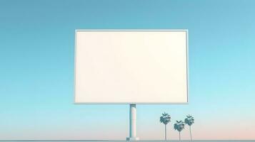 Blank billboard for advertising with sky background. generative ai photo