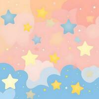 pastel stars and clouds background. Generative AI photo