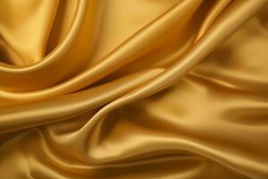 gold silk fabric background. Generative AI photo