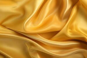 gold silk fabric background. Generative AI photo