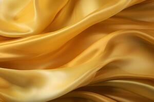 gold silk fabric background, 3d. Generative AI photo