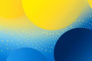 a blue and yellow background with circles. Generative AI photo