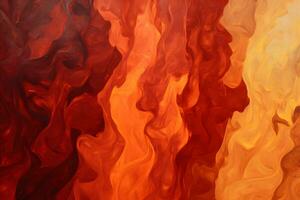 a painting of flames and smoke. Generative AI photo
